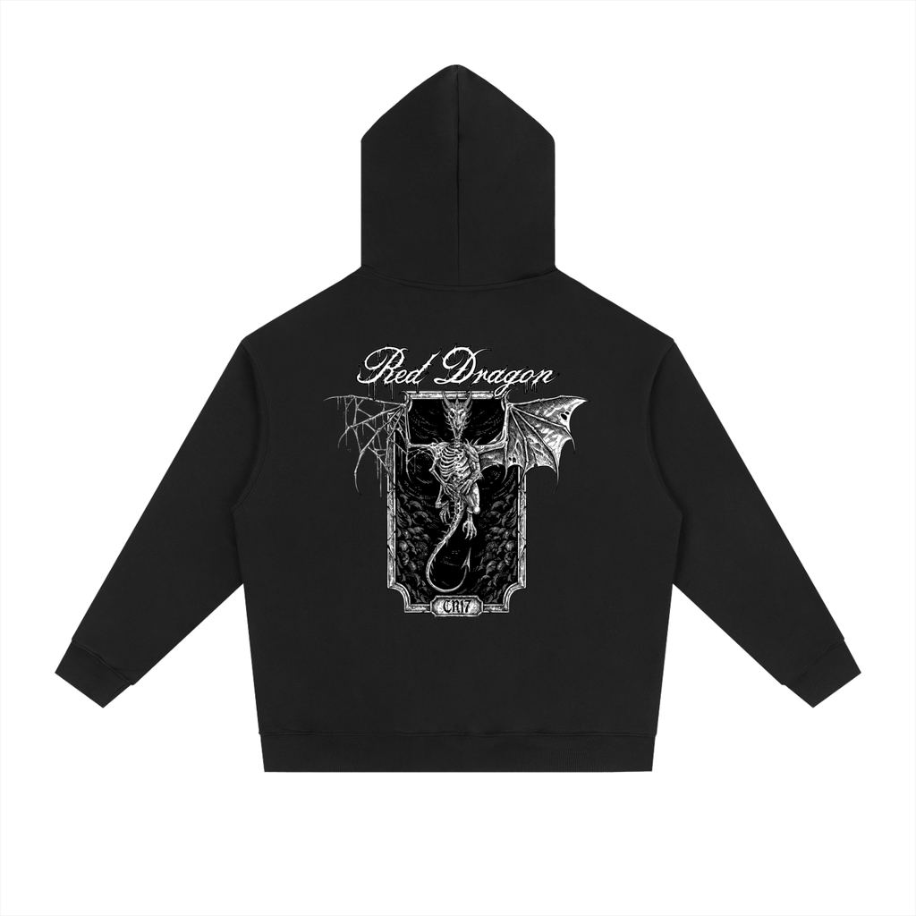 Red Dragon Heavyweight Drop-Shoulder Hoodie