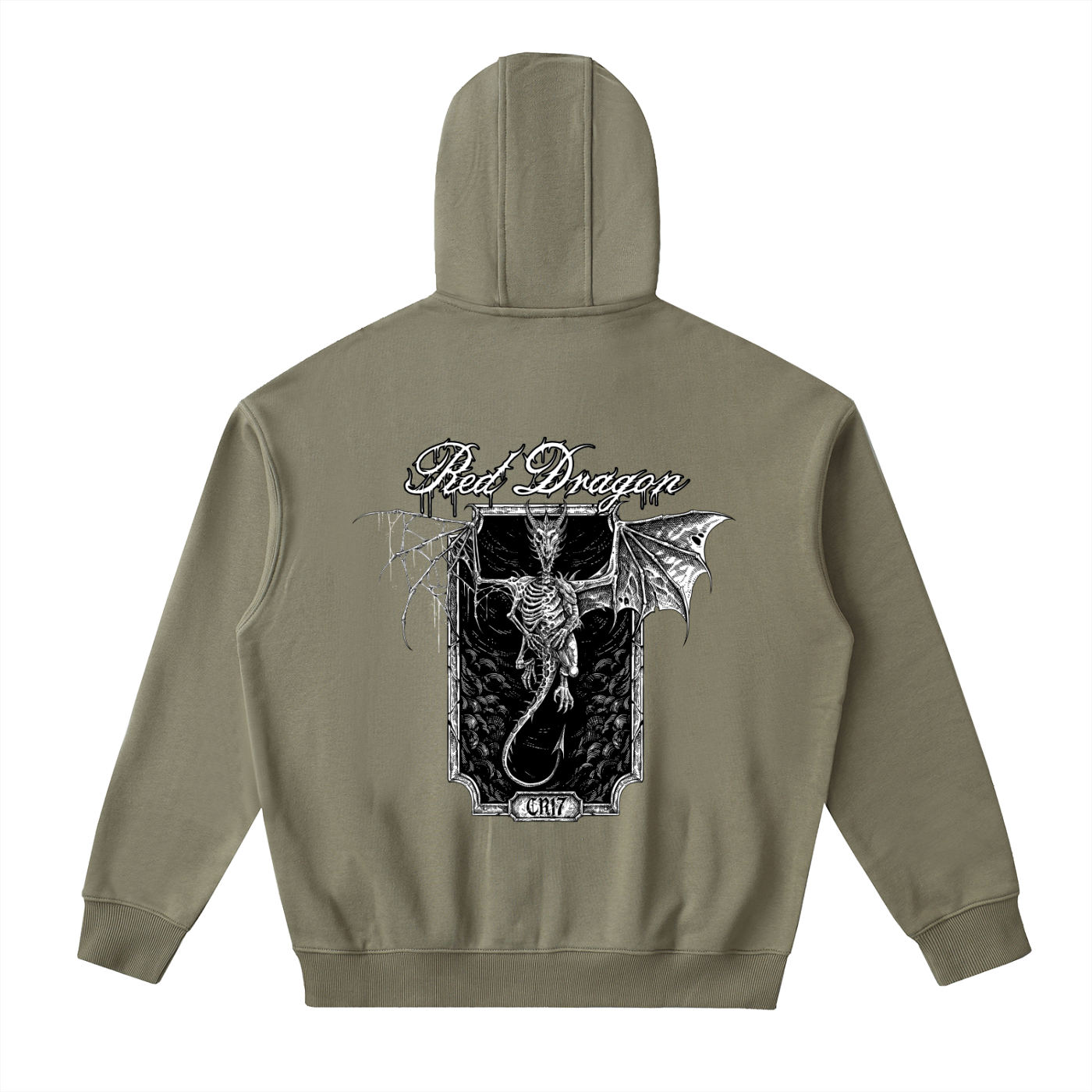 Red Dragon Drop-Shoulder Zip Up Hoodie