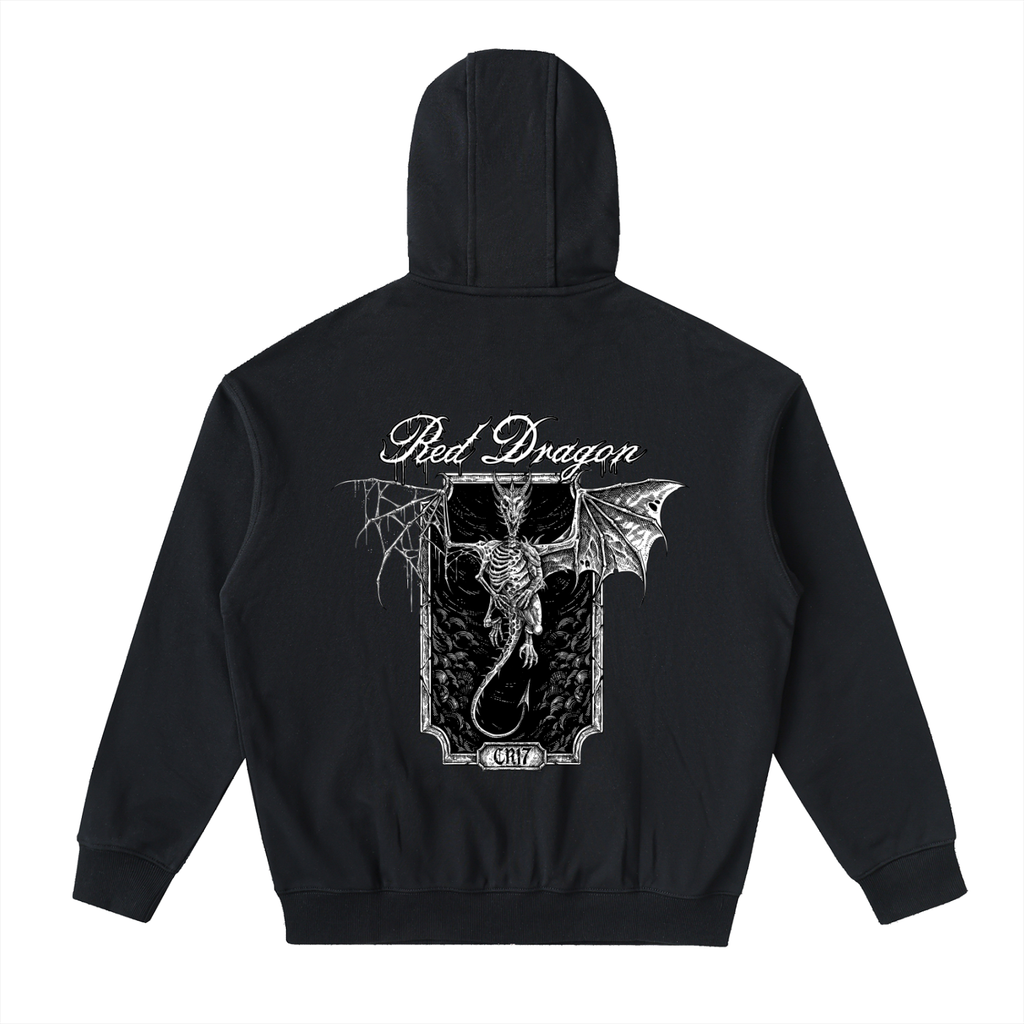 Red Dragon Drop-Shoulder Zip Up Hoodie