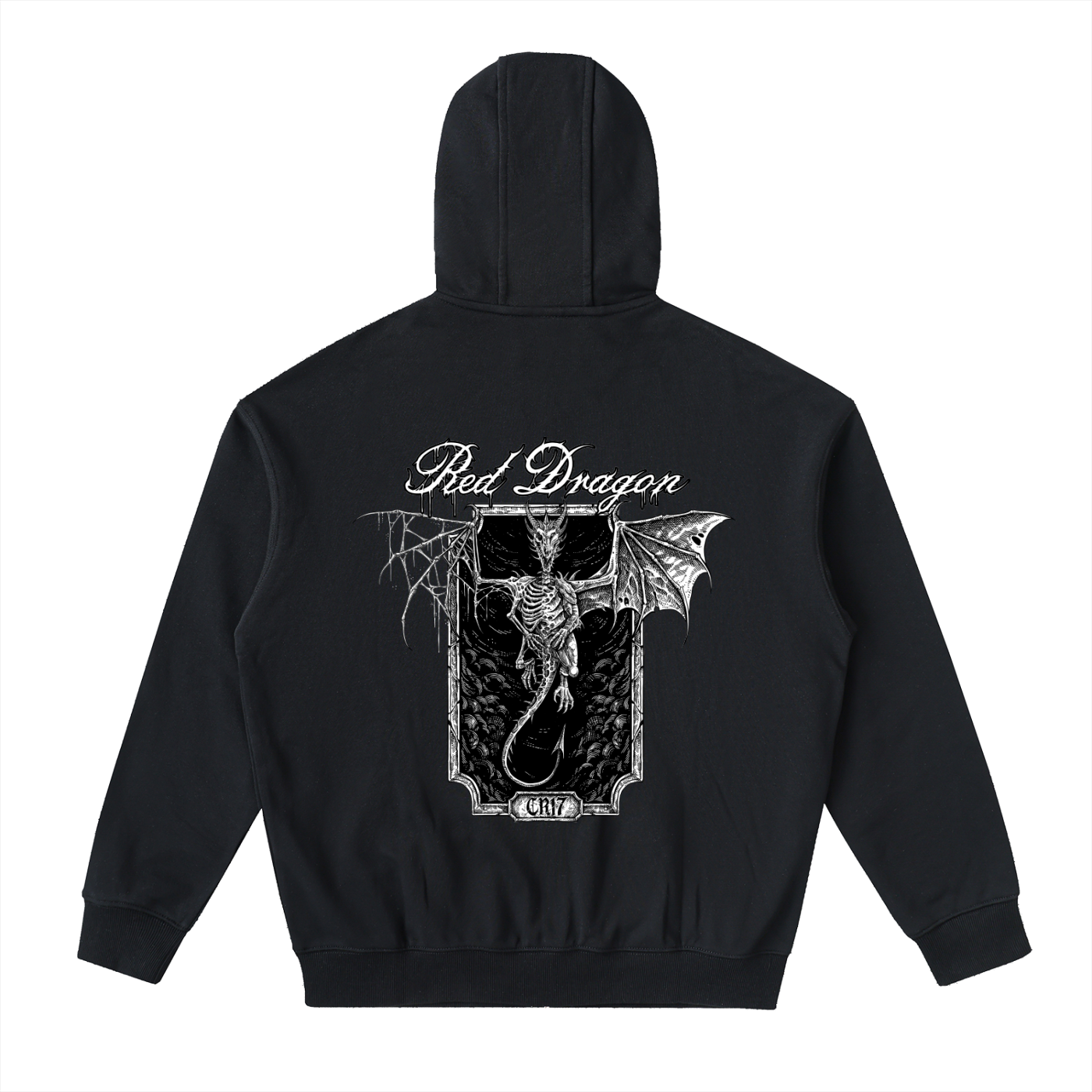 Red Dragon Drop-Shoulder Zip Up Hoodie