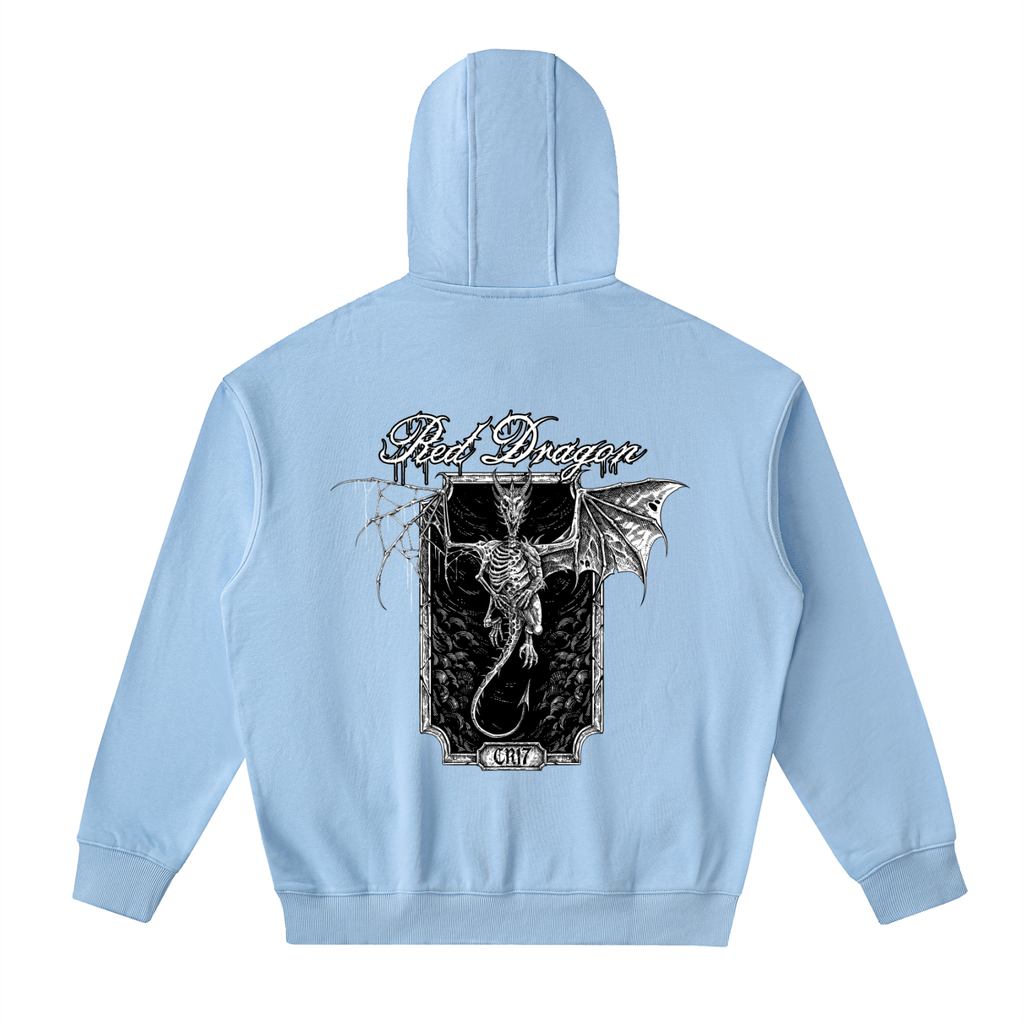 Red Dragon Drop-Shoulder Zip Up Hoodie