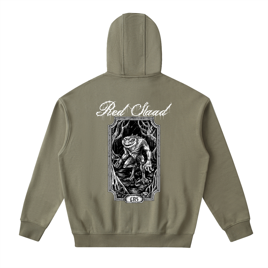 Red Slaad Drop-Shoulder Zip Up Hoodie