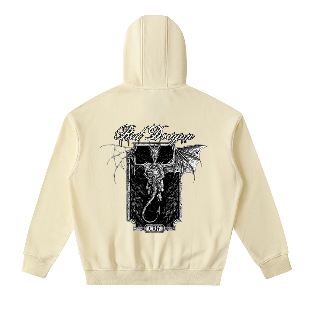 Red Dragon Drop-Shoulder Zip Up Hoodie
